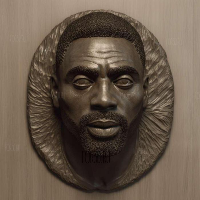 Idris Elba 1 stl model for CNC